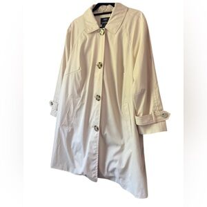 Vintage Dennis Basso Womens Button Up Beige Coat Cheetah Print lining 1X